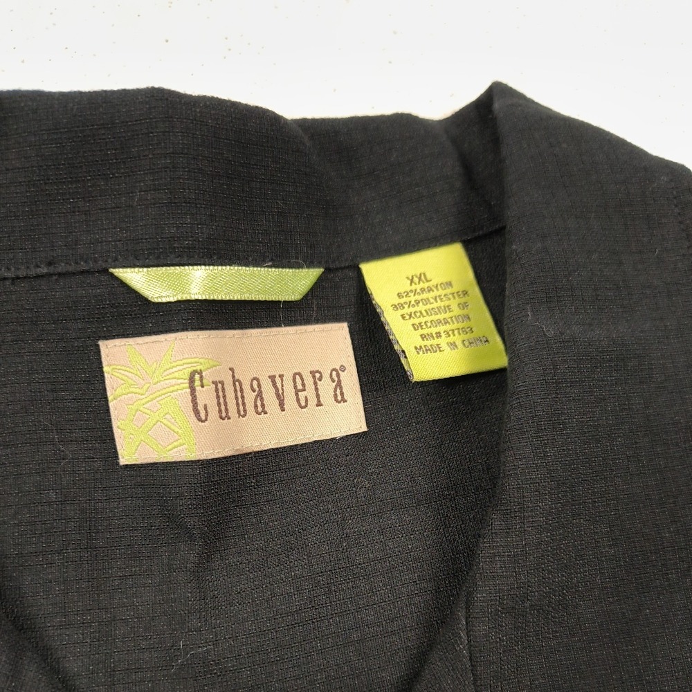 Cubavera Men's XXL Embroidered Guayabera Shirt Black Treble Clef Music Dress - Picture 5 of 12